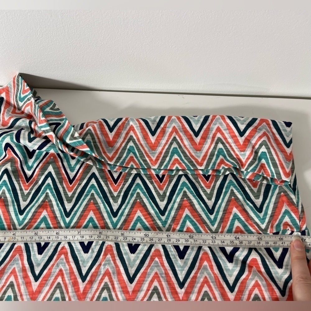 ROXY Womens Size XL Chevron Colourful MIDI Length Roll Too Waistband Skirt Beach - Picture 7 of 9